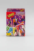 UNO card game packaging with colorful design on a white background
