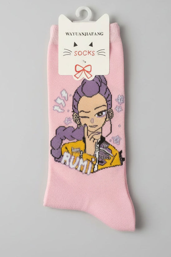 K-Pop Demon Hunters Huntrix Socks | Cute Anime-Inspired Crew Socks