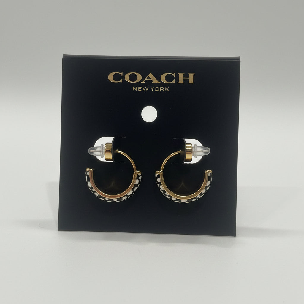 Coach Gold Signature Hoop Earrings