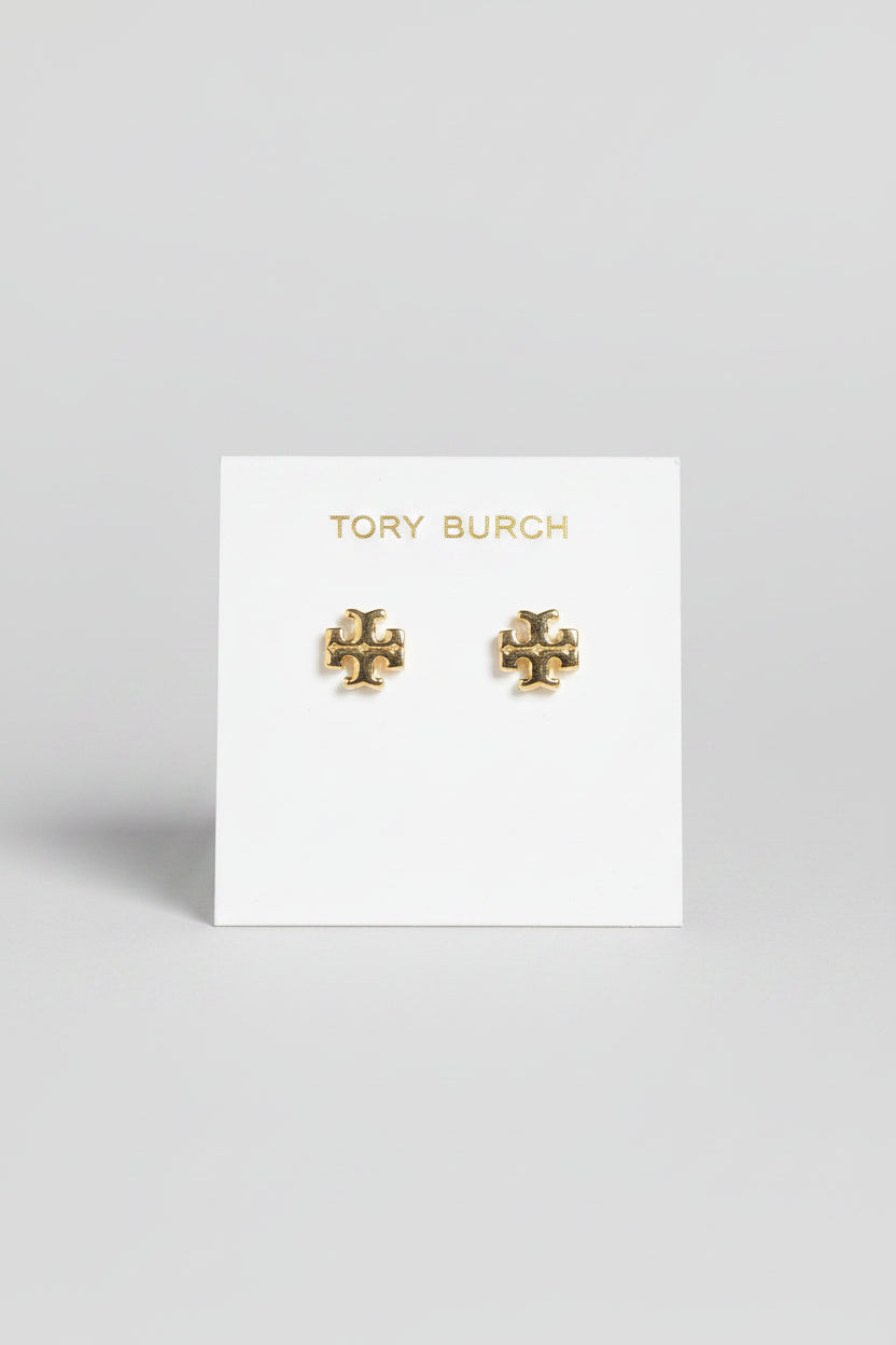 Tory Burch Gold Logo Stud Earrings